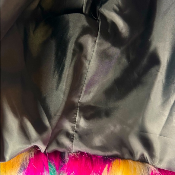Eloquii Multicolored Faux Fur Jacket, size 18/20 Polyester, Acrylic - Picture 6 of 6